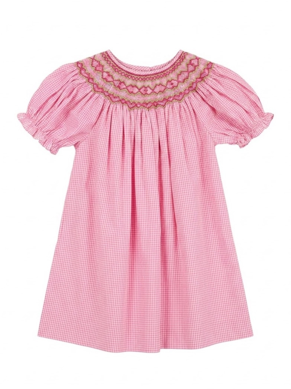 Rosalina Pink Smocked Gingham Dress Girl’s 24 Months